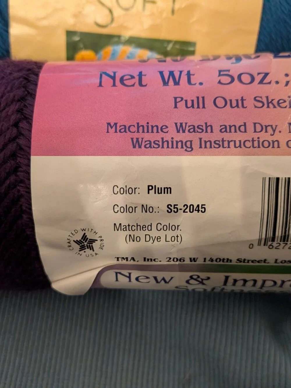 Vintage Caron & Soft Creations Plum 4 Ply Worsted Yarn Destash Lot of 6 Skeins